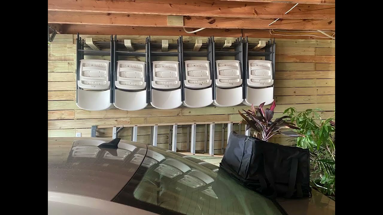 Chair Storage #diy#diycrafts#storage#storagesolutions#garage#organization#rack #organizer#project