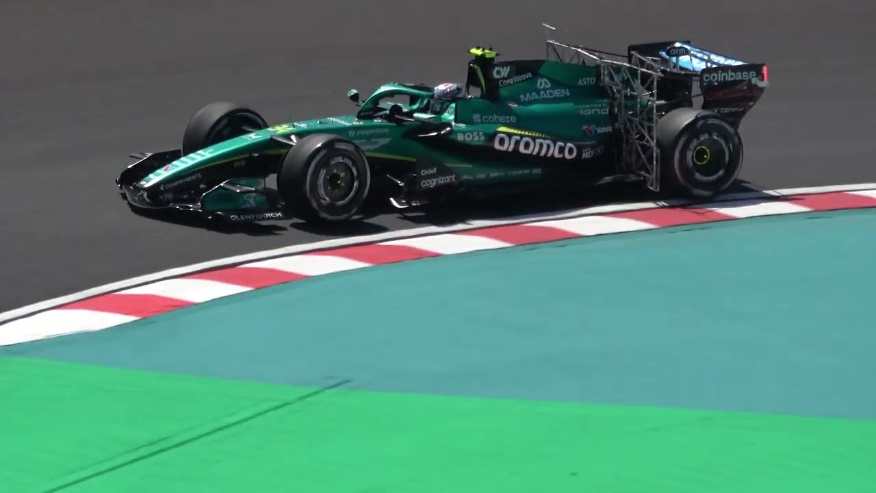 【F1】日本グランプリ 金曜 フリープ走行1回目 悩めるアストンマーティンが網みたいのをつけて走行 現地映像