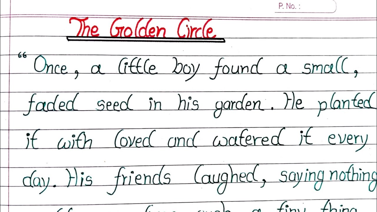 English Story For Handwriting Practice | The Golden Circle | Beautiful Handwriting 