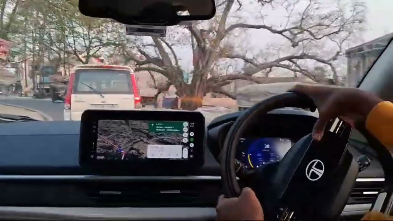 Drive tata nexon facelift creative plus s model in heavy traffic single lane highway