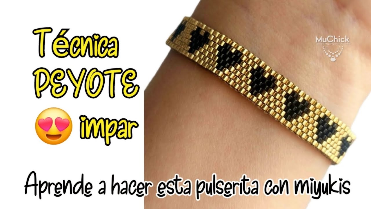 TUTORIAL de pulsera con #miyuki delica con la TECNICA PEYOTE IMPAR #bisuteria #pulsera #handmade