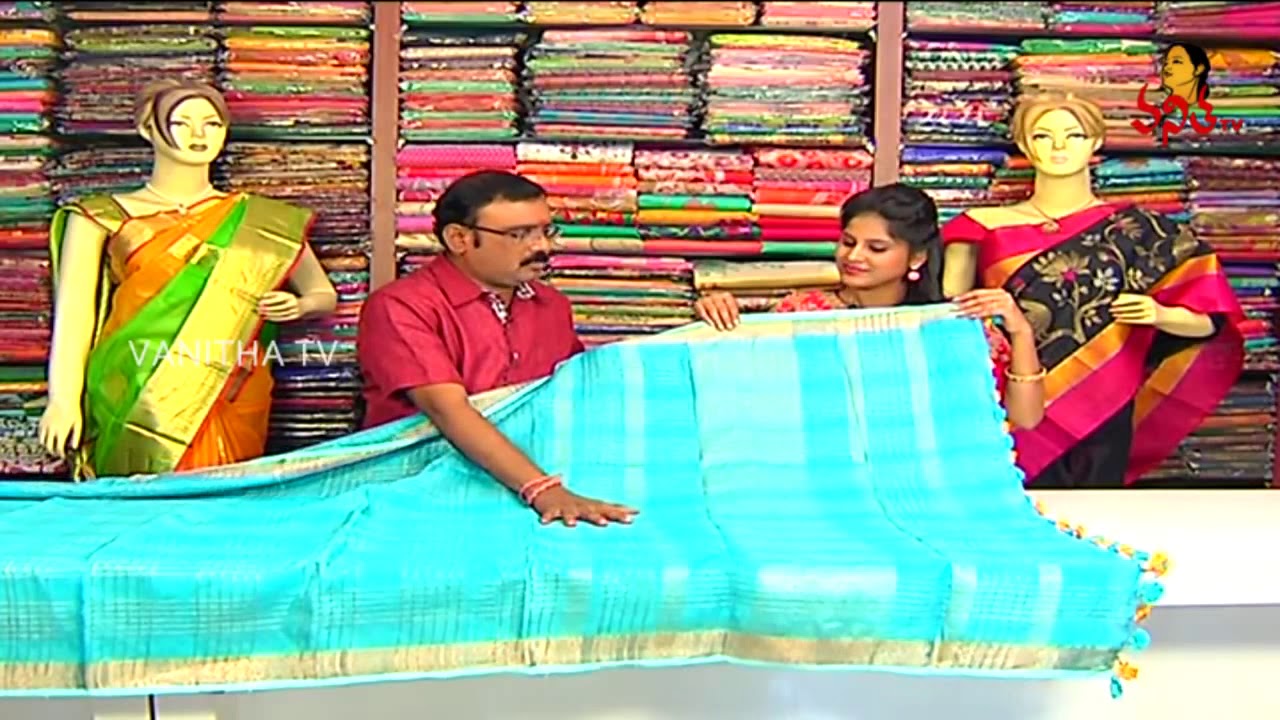 Zari Checks Linen Silk Saree | Manoharam | Vanitha TV