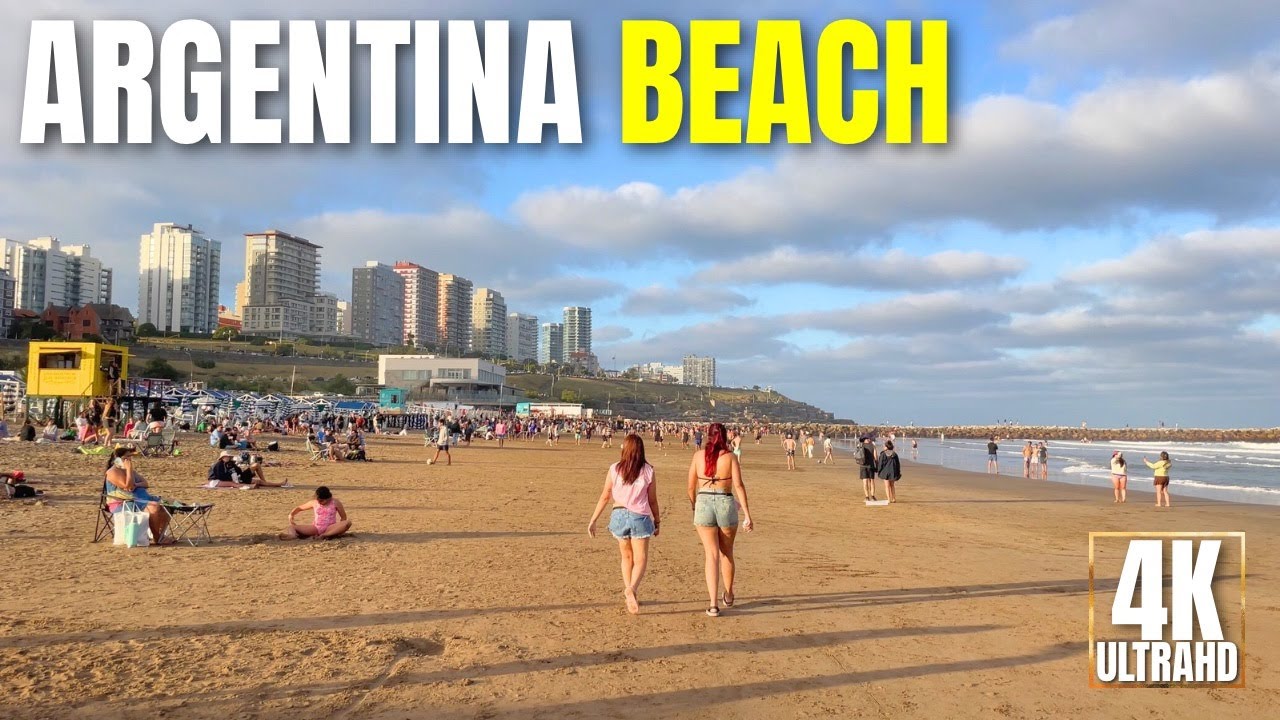[4K] Playa Grande Beach Walk | Mar del Plata, Argentina 🇦🇷