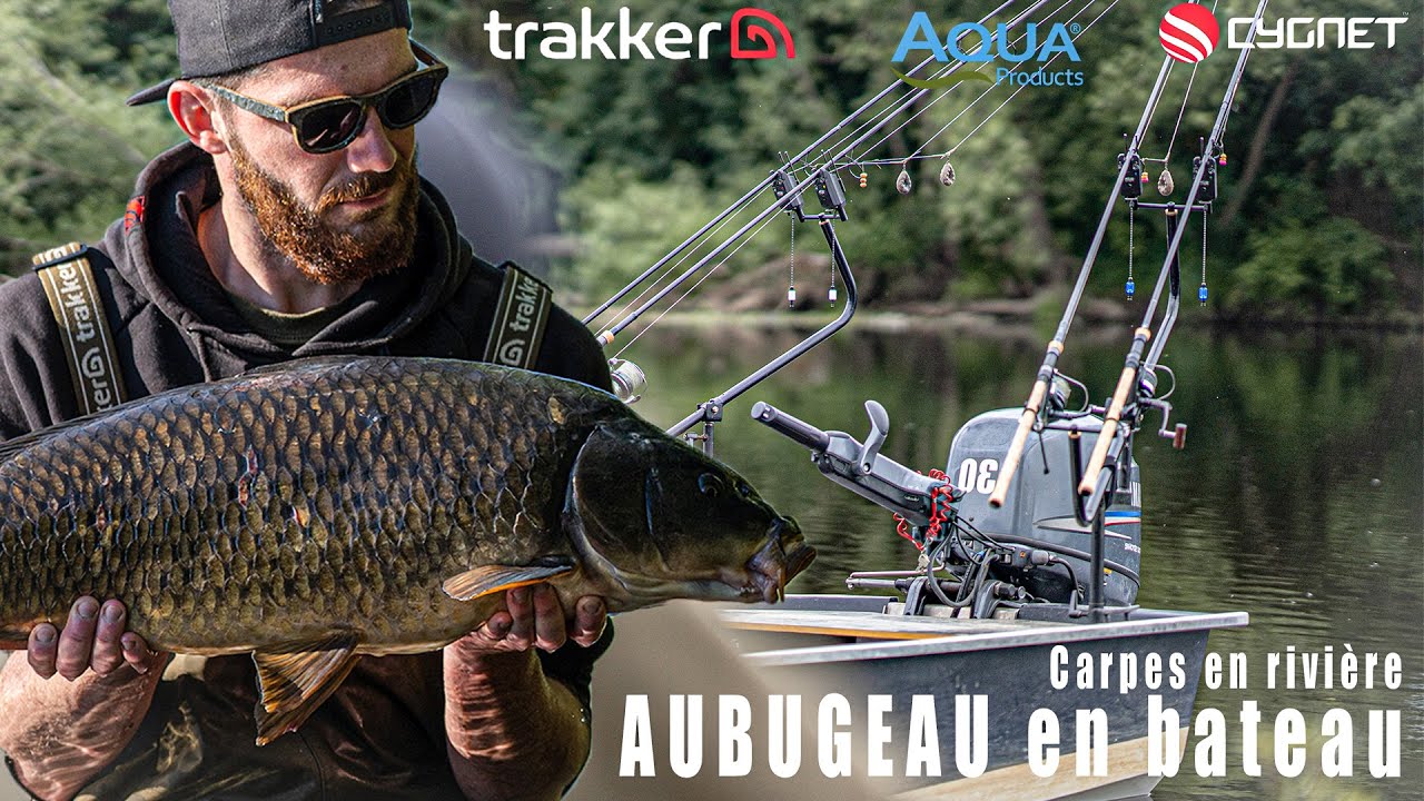 Carpes en rivière: Aubugeau en bateau.