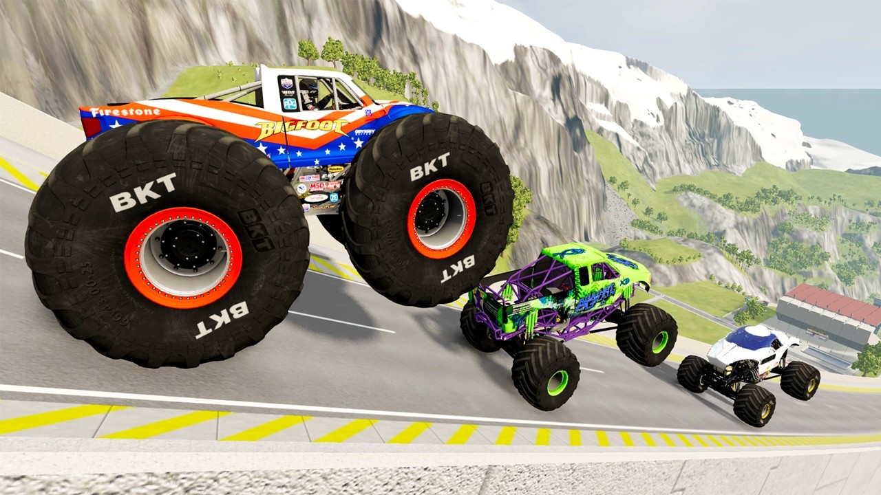 Epic High Speed monster trucks jumps stunts & crashes #011 | BeamNG Drive