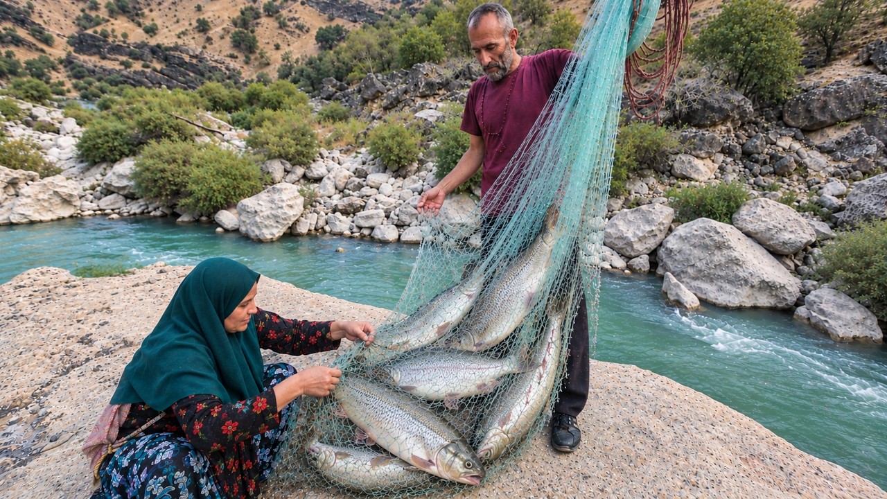 ❤️🎣 A Loving Couple Fishing by the River | Romantic Nomadic Life