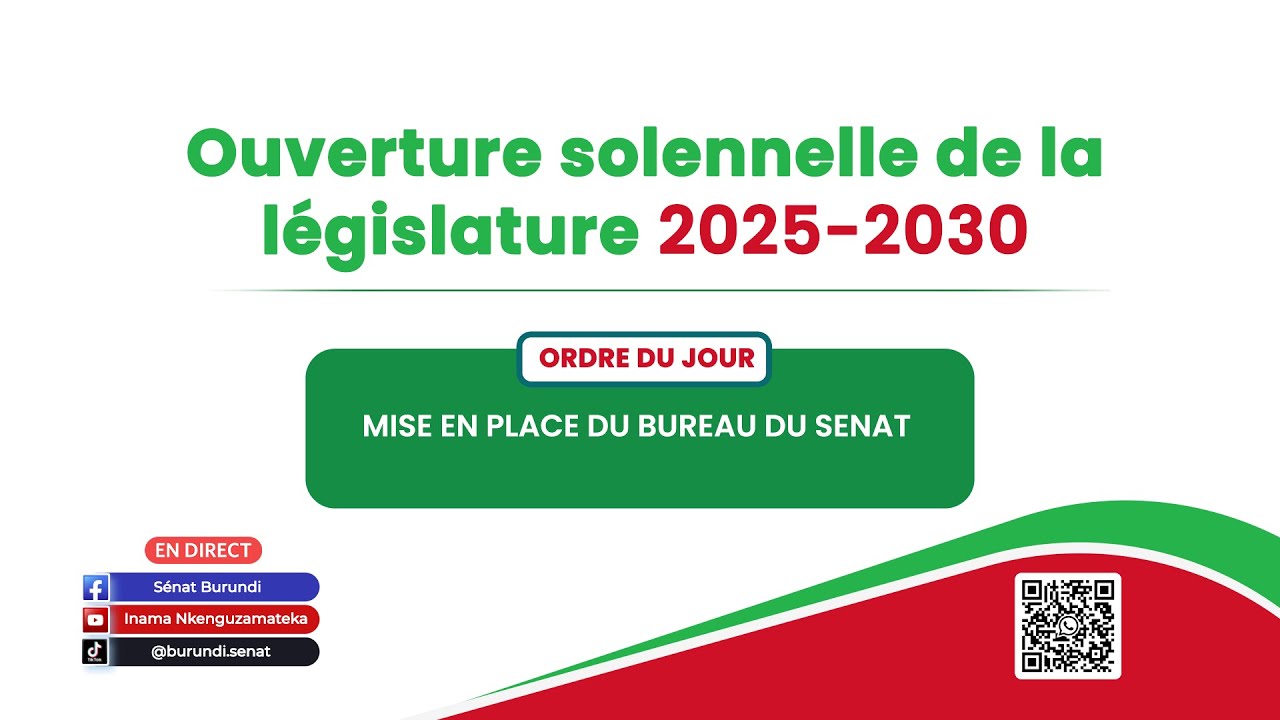 Mise en place du Bureau du Sénat du Burundi