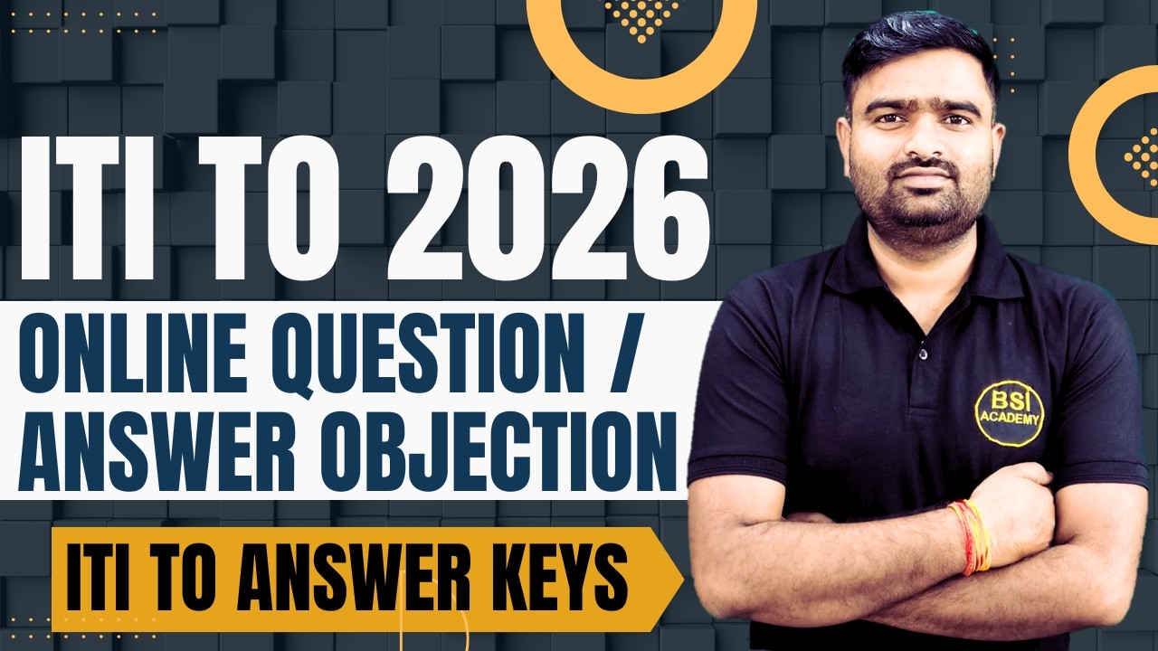 ITI TO 2026 Answer Keys | ITI TO Online Question & Answer Objection | ITI TO COPA Trade 2026