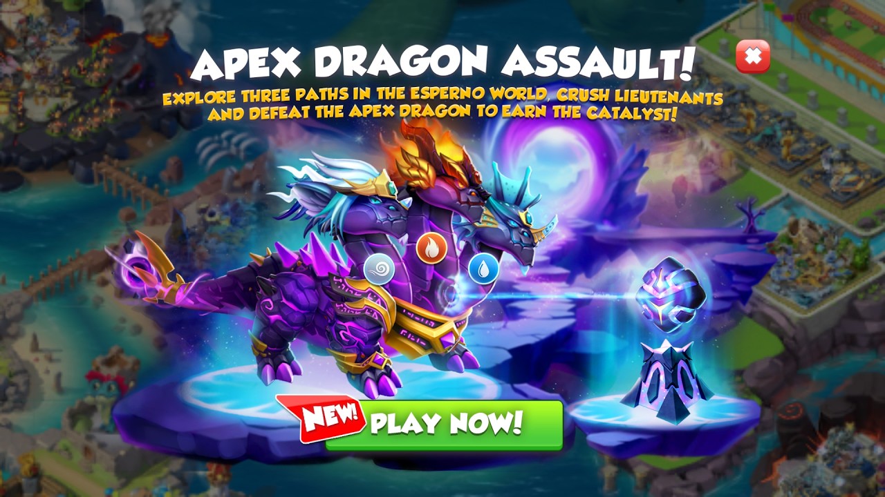 Dragon Mania Legends=APEX DRAGON ASSAULT=Battle Against the Three-Headed Dragon