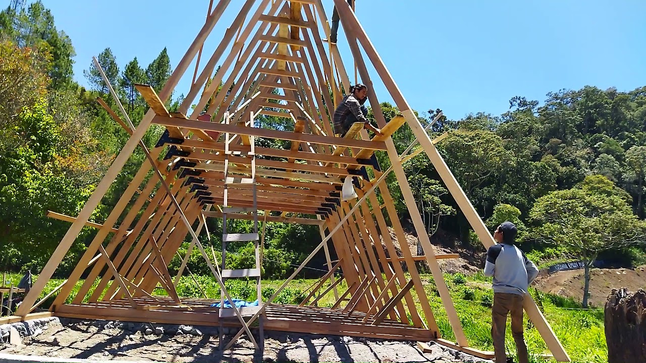 proses pembuatan rumah segitiga part lll