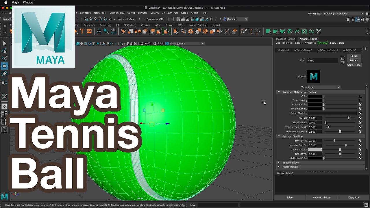 Maya Tutorial: Model a Tennis Ball