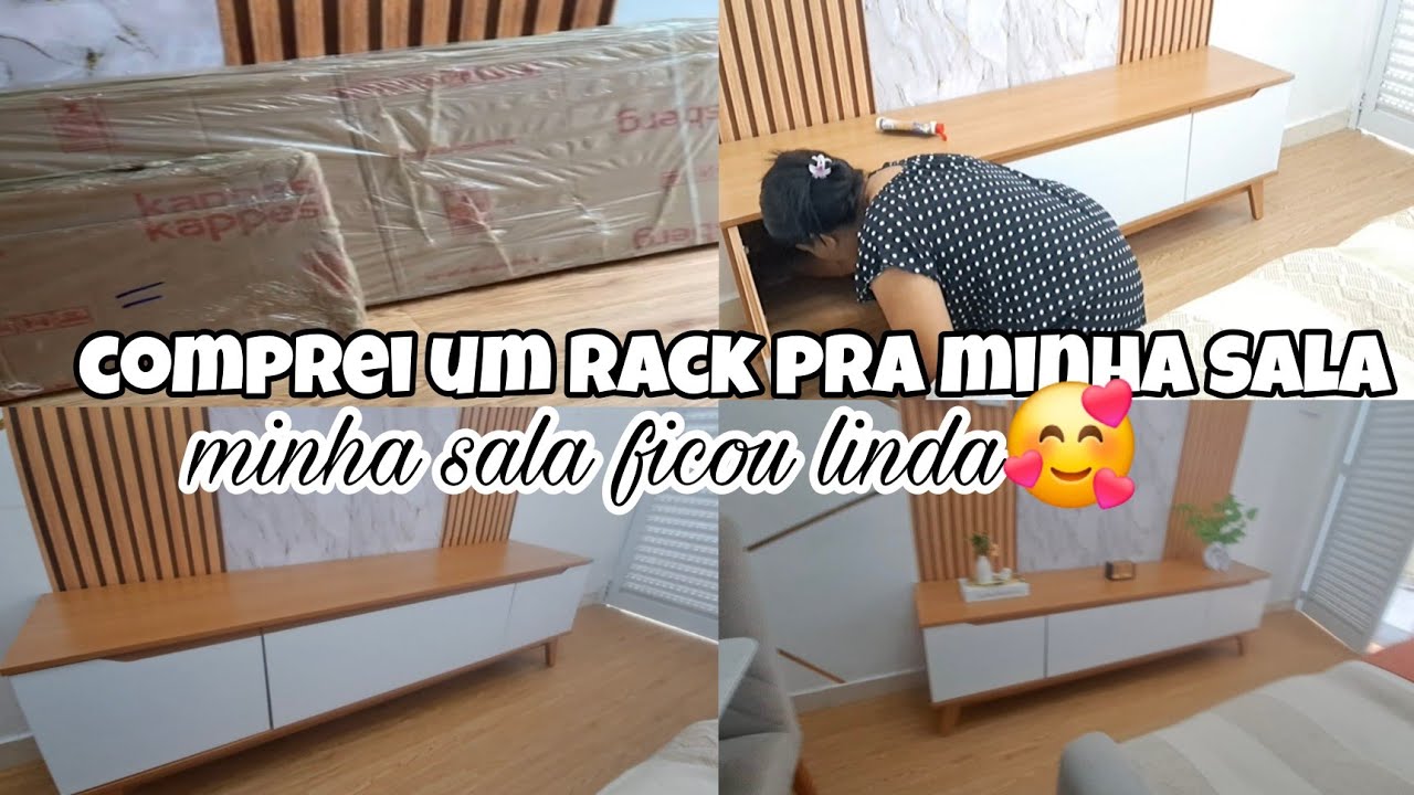 Comprei um rack novo para minha sala e olha como ficou! 😍