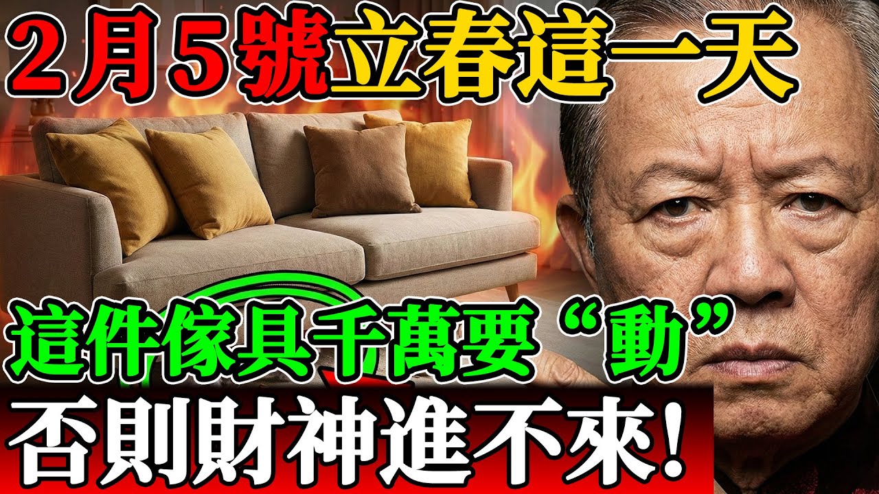 2026年立春第一天！這件傢具千萬要“動”一下，否則財神進不來！#曾仕強 #曾仕強教授 #易經 #易經智慧 #國學 #中華文化 #2026年運勢 #2026丙午年 #火馬年 #家居風水 #客廳風水