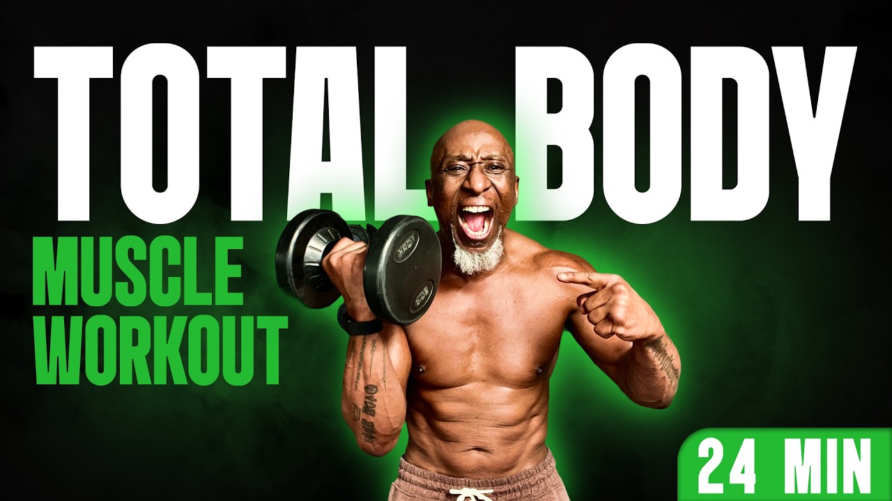 24-Minute Total Body Muscle Workout for Men Over 40 (Dumbbells Only)