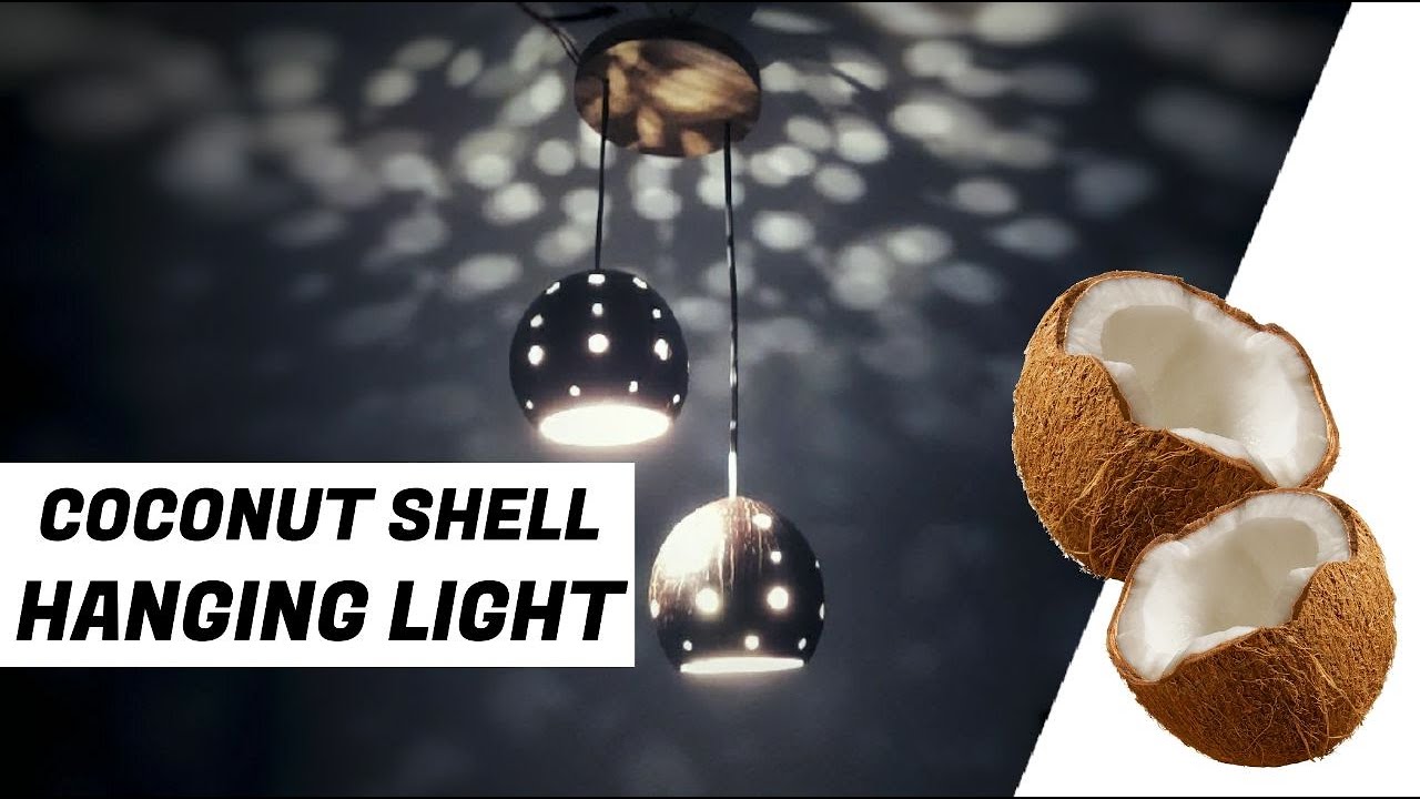 COCONUT SHELL HANGING LIGHT WITH LOW COST I TECH Q RAW