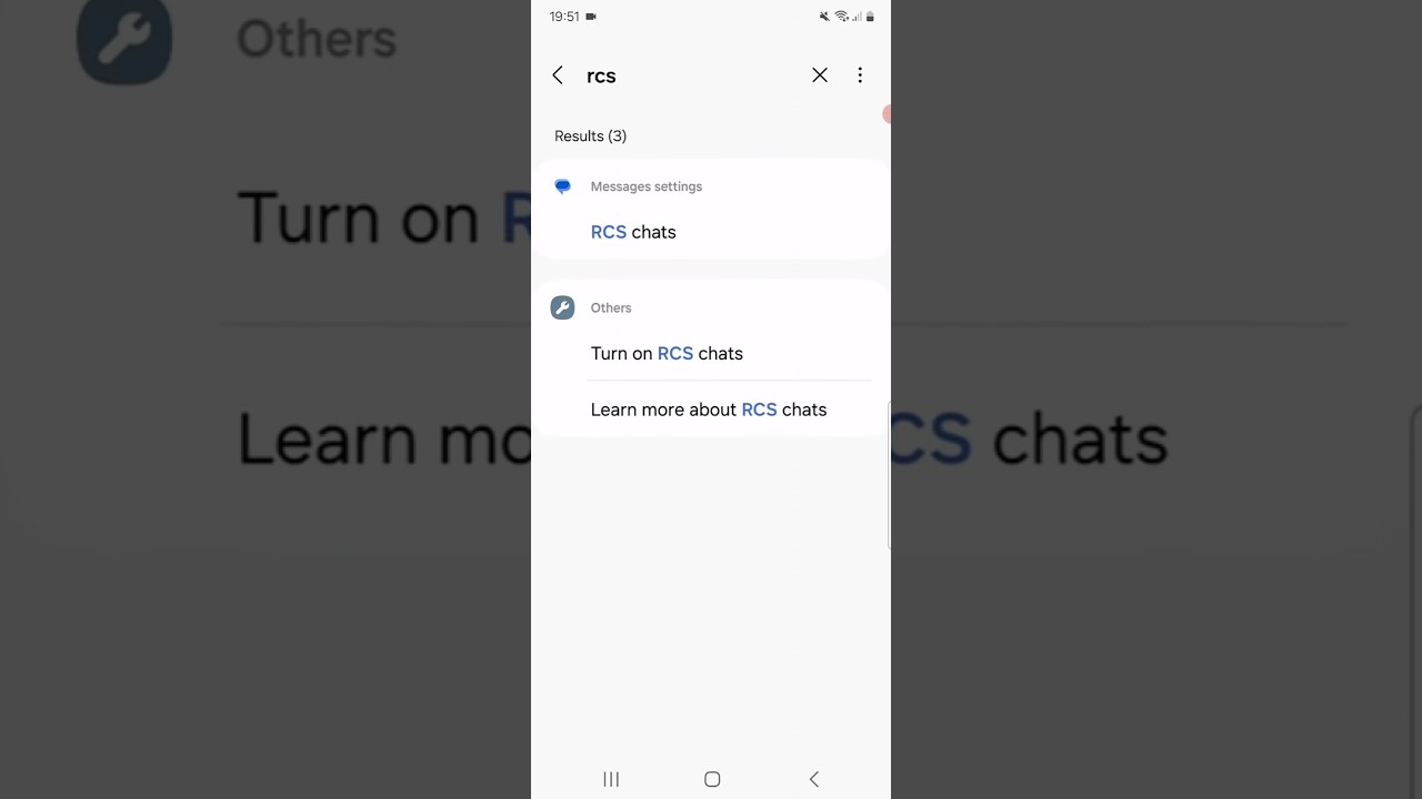 How to turn on and off RCS Message chats Samsung mobile phones settings wifi.
