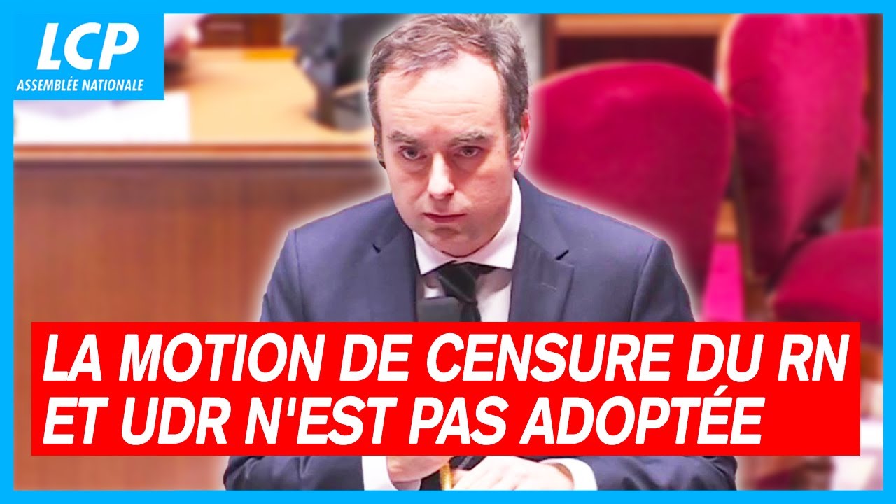 La motion de censure du RN et de l'UDR contre le gouvernement Lecornu n'est pas adoptée - 2/02/2026