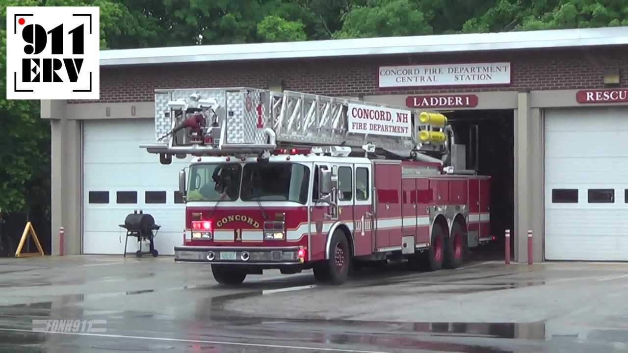 Concord, NH Fire Department Battalion and Tower 1 Responding