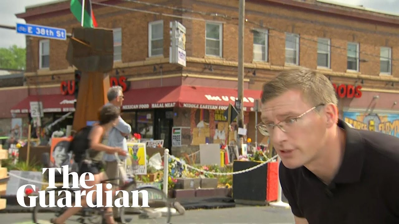 Journalist ducks for cover after gunshots heard near George Floyd Memorial Square