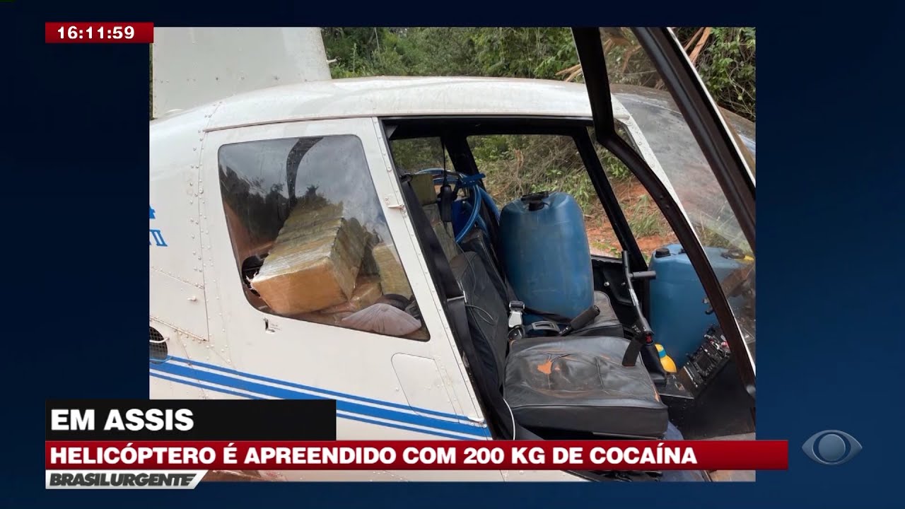 HELICÓPTERO É APREENDIDO COM 200 KG DE COCAÍNA EM ASSIS