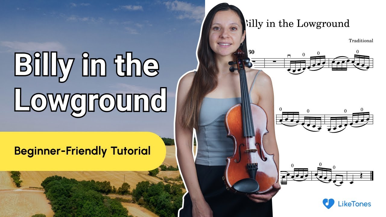 Billy in the Lowground – Violin Tutorial for Beginners (With Sheet Music & Accompaniment)