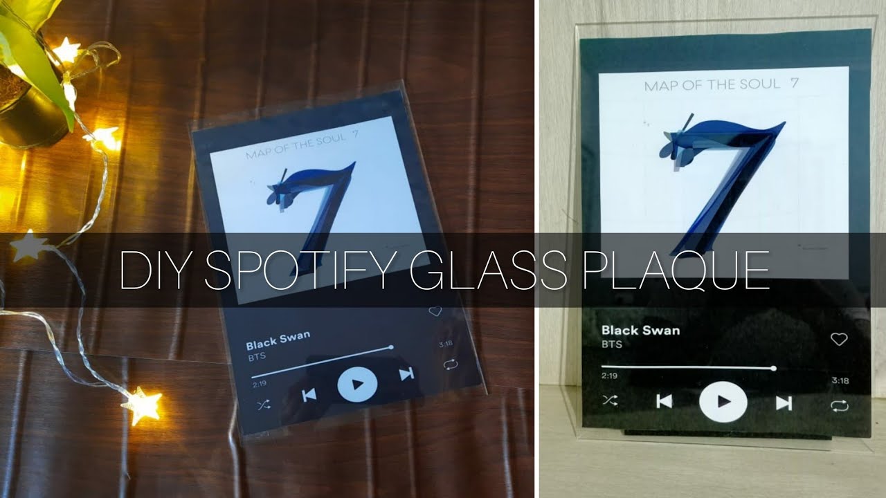 DIY SPOTIFY GLASS ALBUM COVER | DIY SPOTIFY GLASS PLAQUE | BLACK SWAN ALBUM COVER