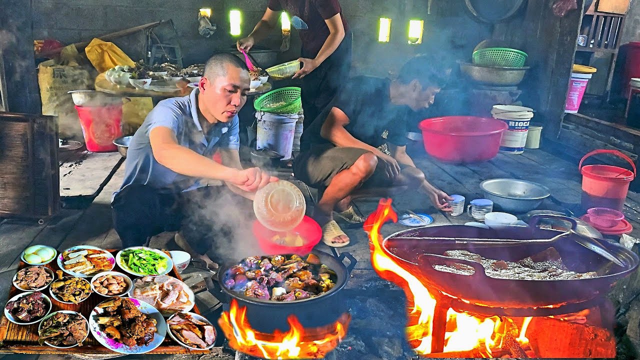 Harvest feast without my wife and child | simple mountain village life | Mountain couple