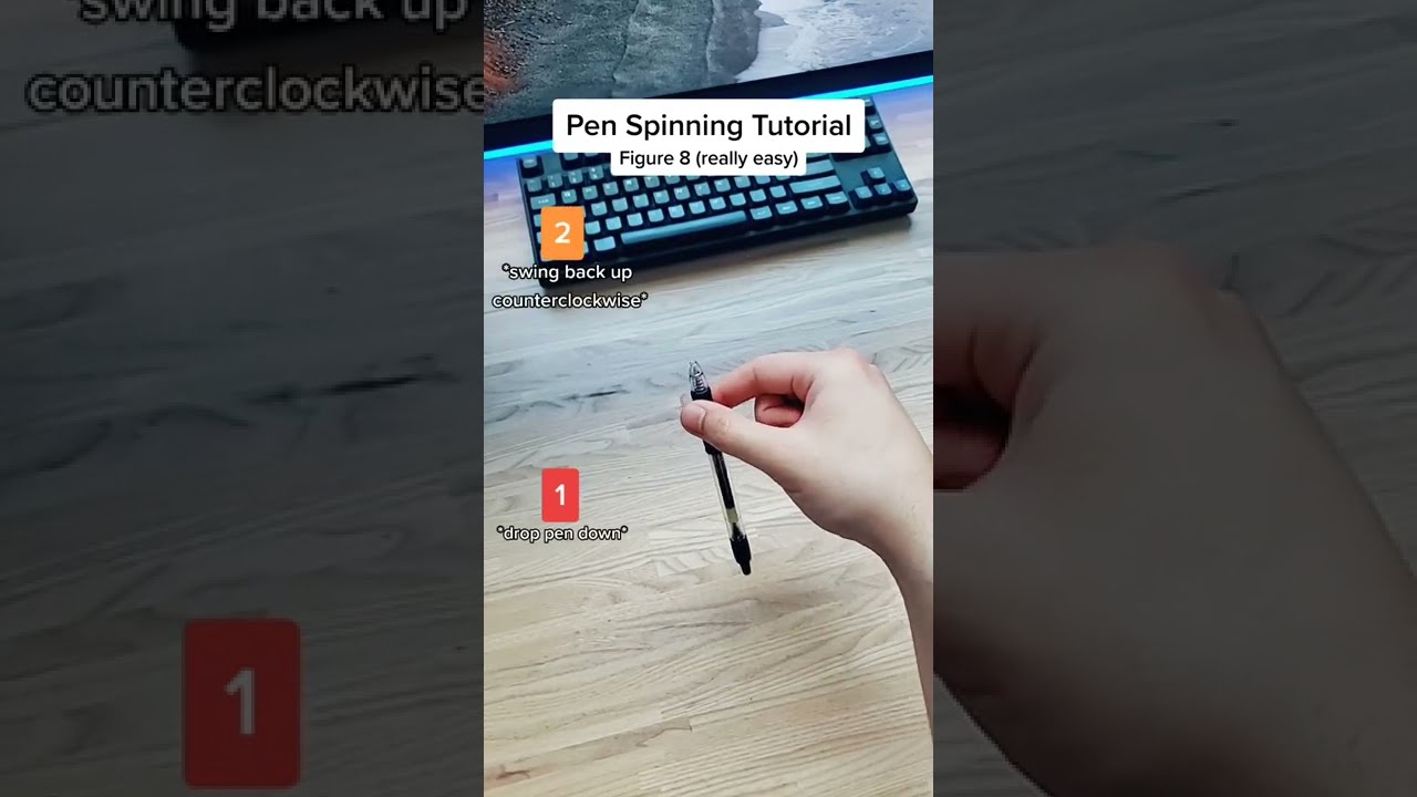 FIGURE 8 pen spinning tutorial REALLY EASY 8️⃣ #shorts