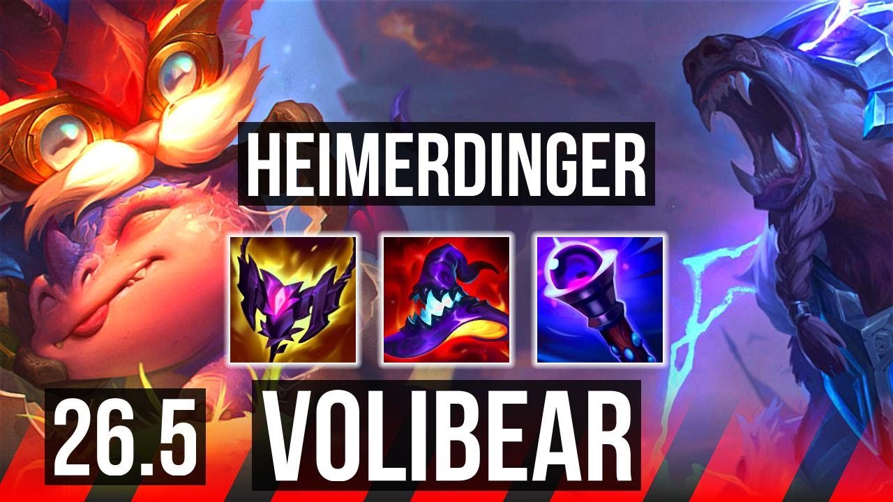 HEIMERDINGER vs VOLIBEAR (TOP) | Good KDA: 13/3/7 | KR Diamond | 26.5