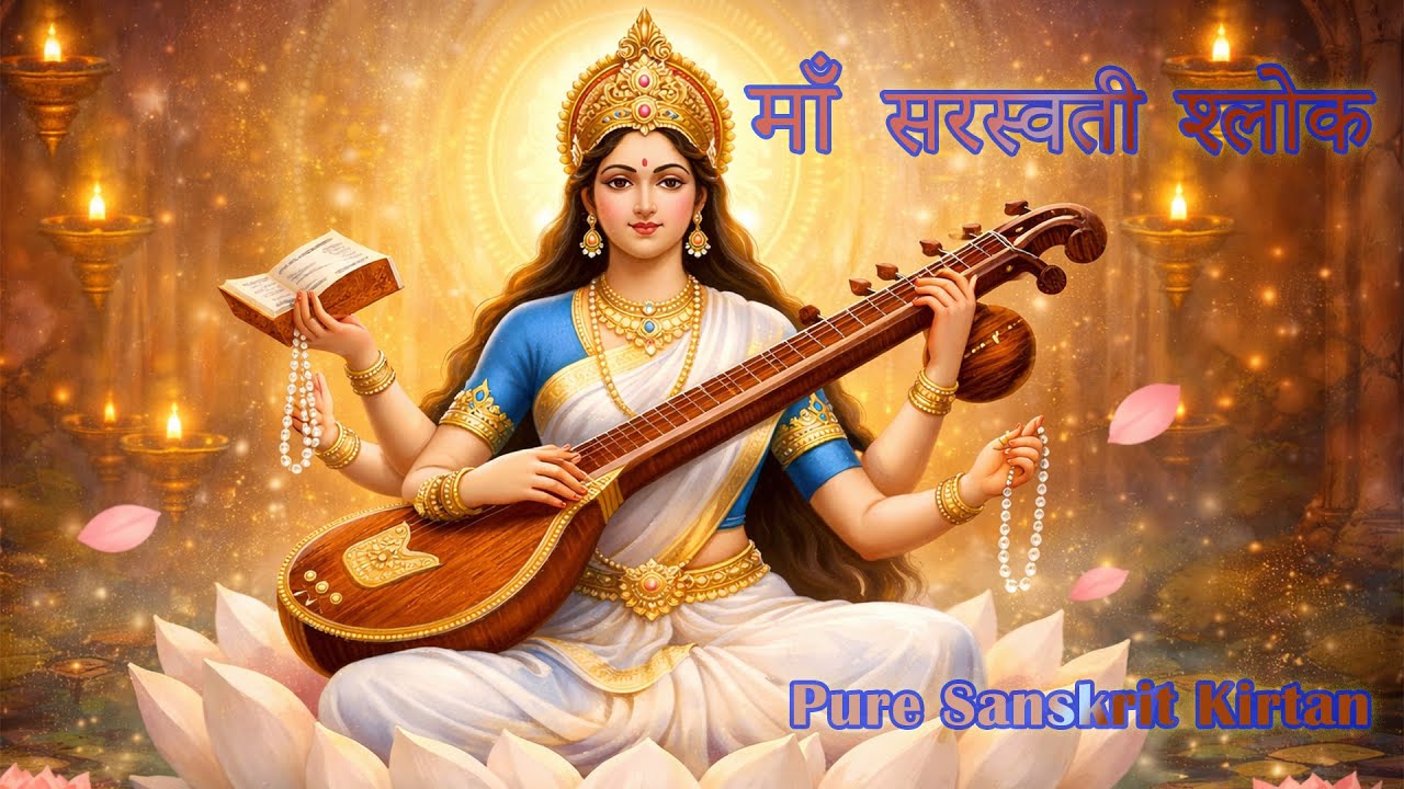 🌼 Maa Saraswati Shloka Kirtan | Pure Sanskrit Chant for Wisdom & Study 🌼