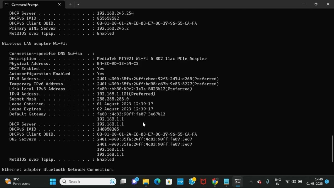 What is Ipconfig/all command