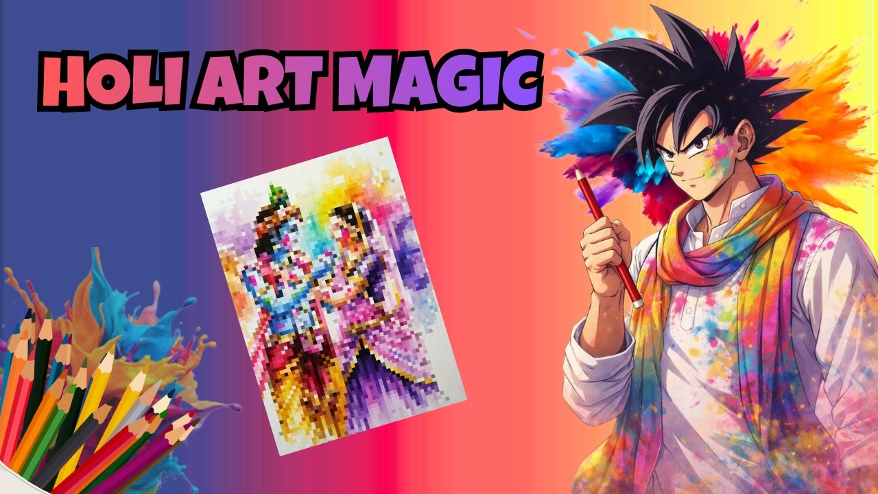 Drawing the Spirit of Holi 🎨✨|| Radha Krishna Holi Art || Calm & Cinematic Video || Timelapse ||ASMR