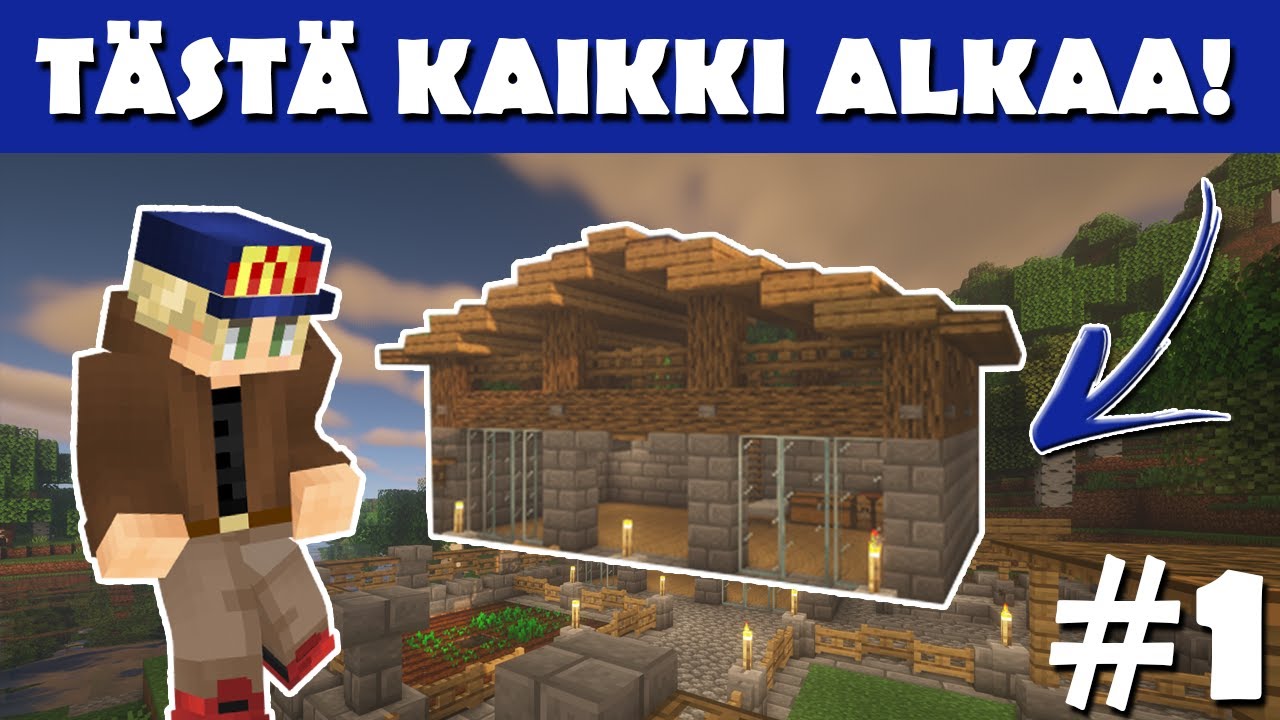 Selviytyminen ALKAA | Rakensin HUIKEAN basen | Minecraft Survival Suomi | K1 - J1