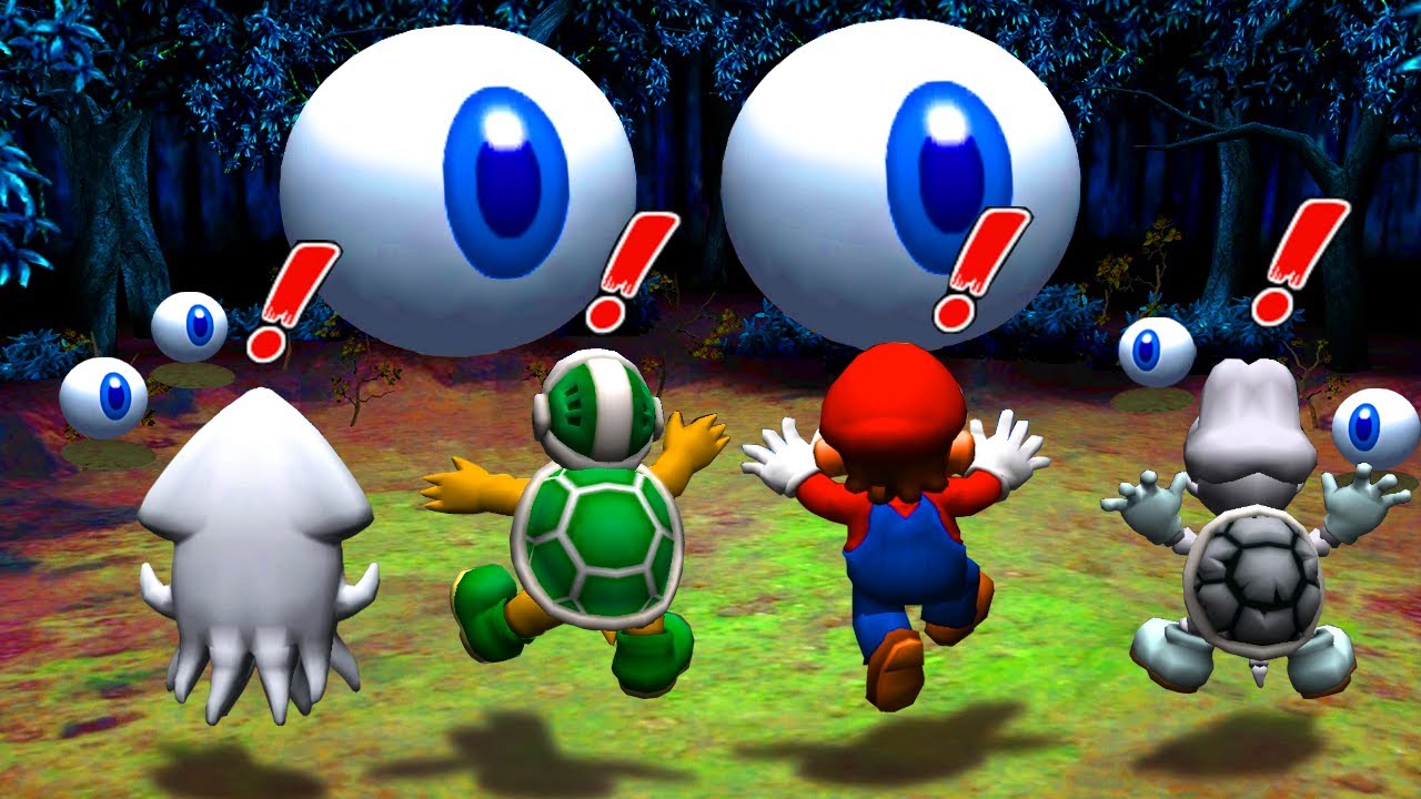 Mario Party 8 Minigames - Mario vs Dry Bones vs Blooper vs Hammer Bro