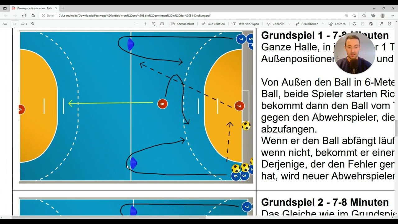 Komplette Trainingseinheit - Passwegen antizipieren & Bälle gewinnen in der 5:1-Deckung
