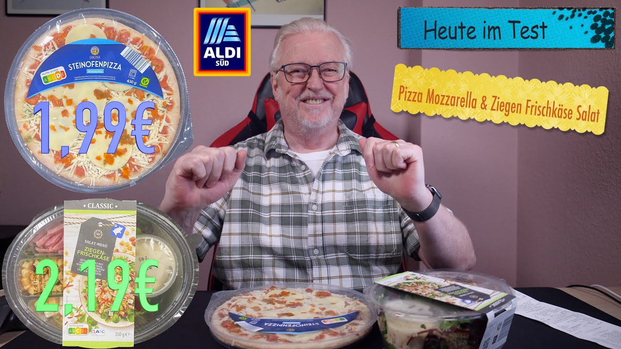 Aldi Süd Steinofenpizza Mozzarella & Ziegen Frischkäse Salat - Fertiggericht