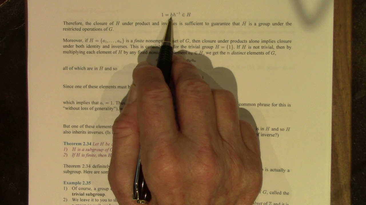 Group Theory: 07 Subgroups I