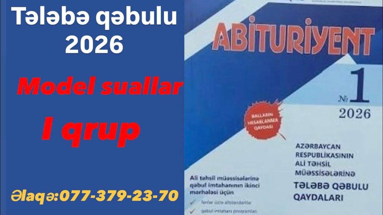 Abituriyent jurnalı 2026 1 ci qrup kimya sualları/model suallar 2026