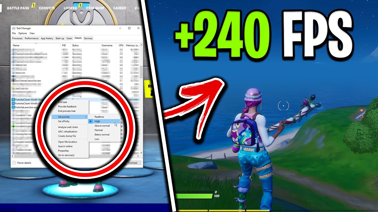 Увеличьте FPS, изменив настройки приоритета в Fortnite! (Сезон 2)