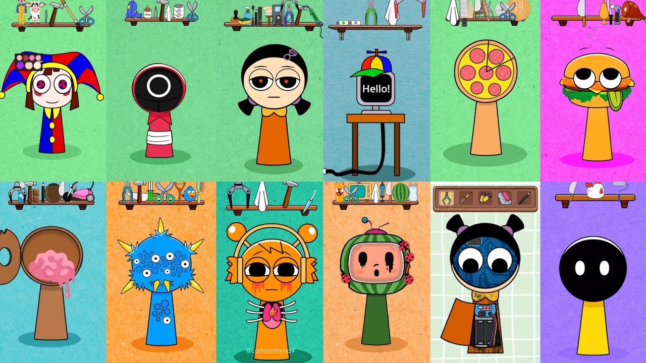 Sprunki Incredibox HELP Tiles cartoon 