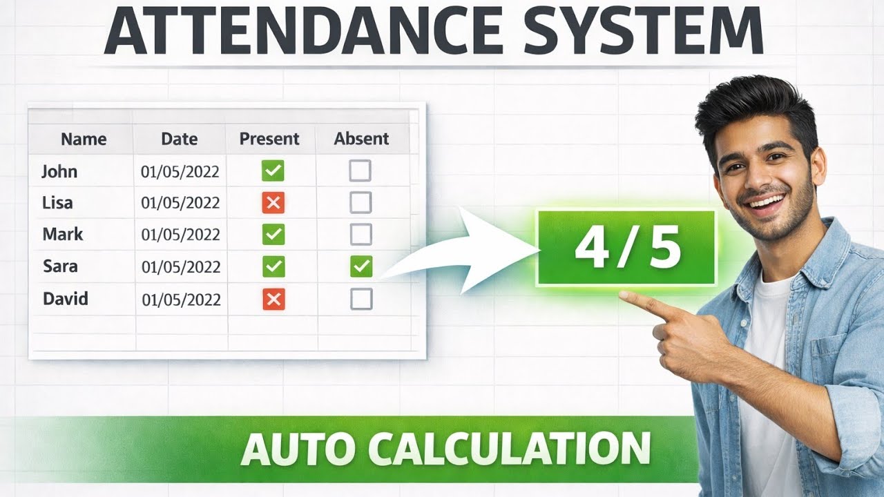 Create Attendance System in Excel | Automatic Attendance Tracker