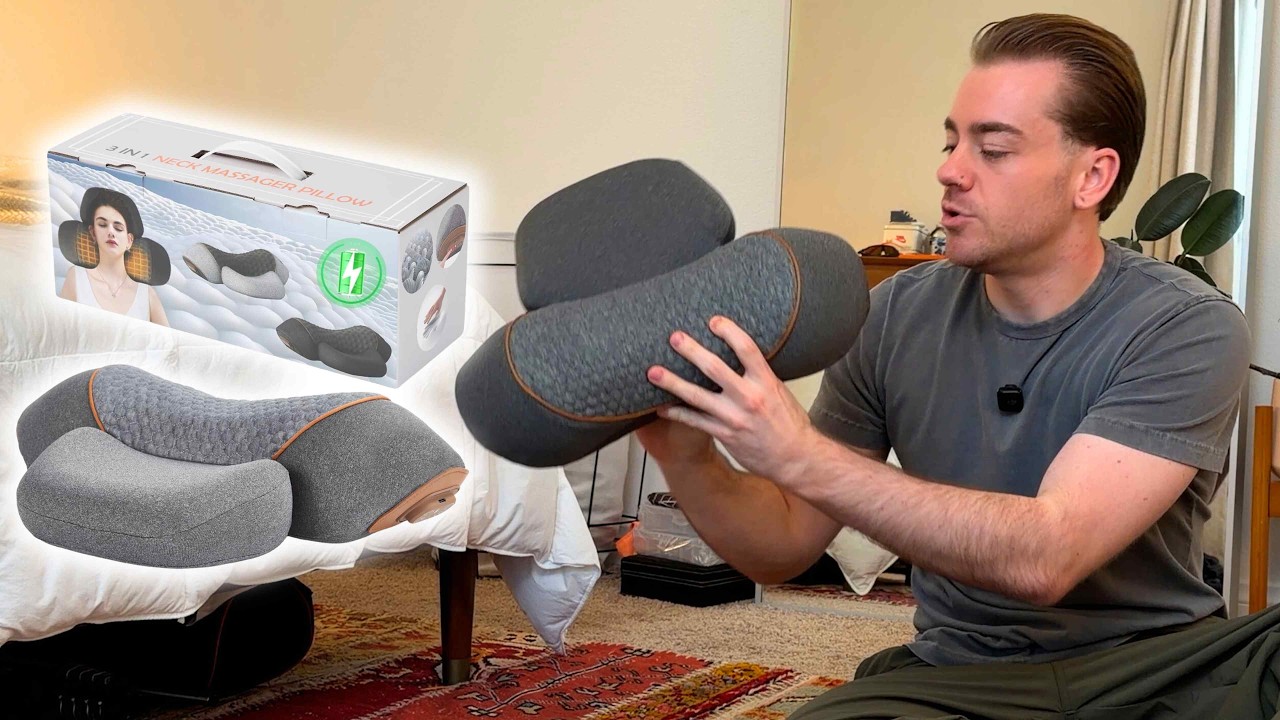 3-in-1 Neck Traction Massager Pillow I Tried | Heated Cervical Neck Pain Relief Device
