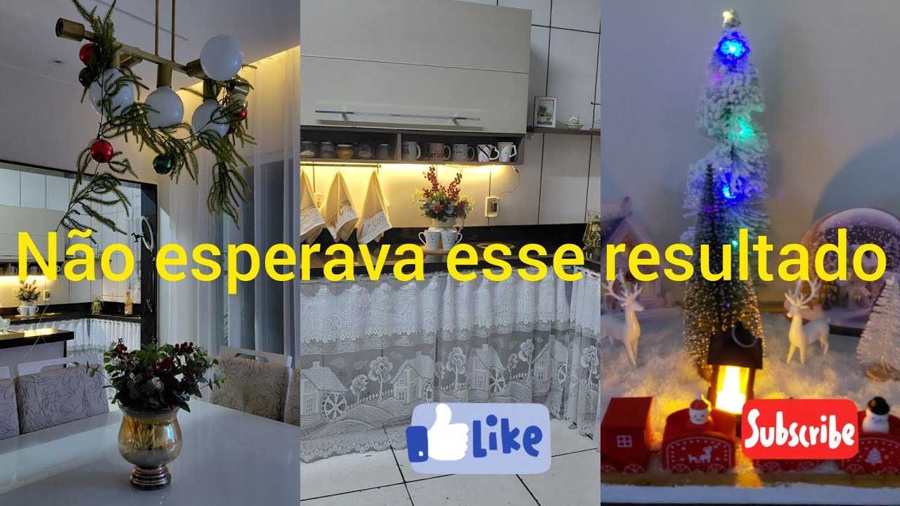 Tour na cozinha com decoração final  de natal 