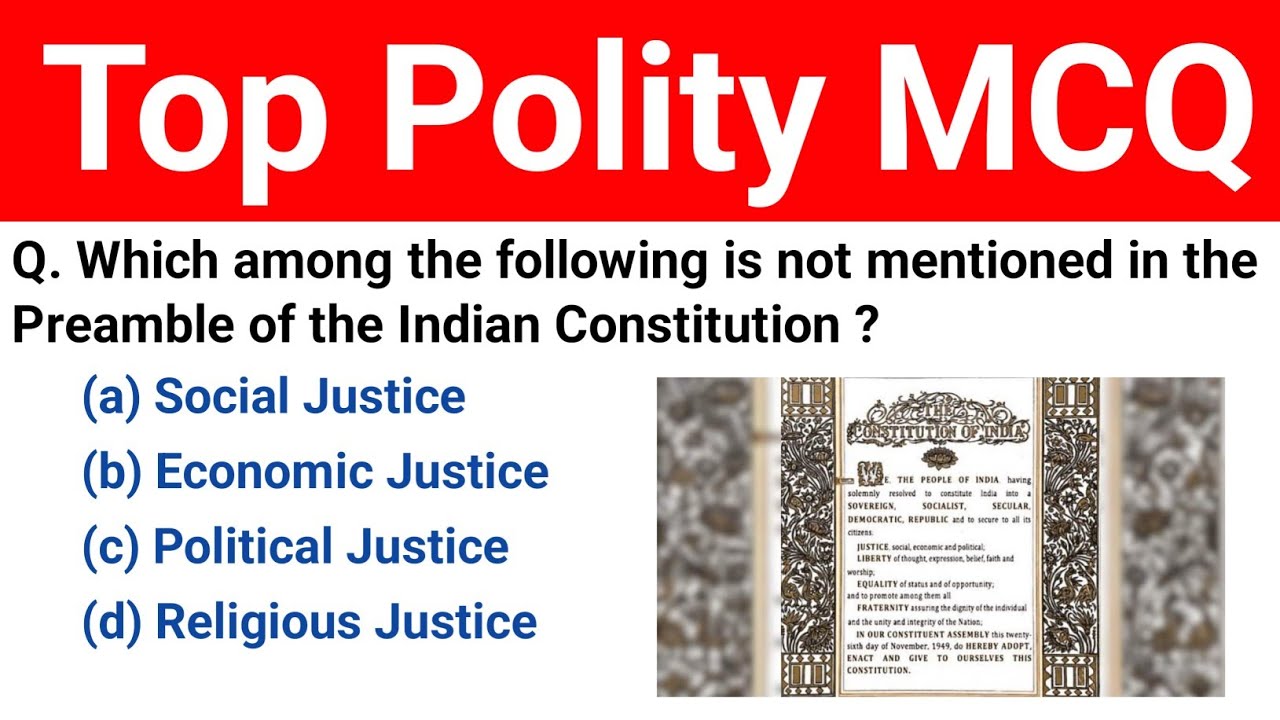 Indian Polity Important MCQ | Indian Polity and Constitution Important Questions | Important Polity 