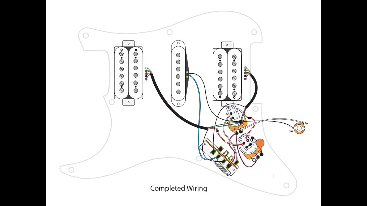 HSH w/ Master Volume, Master Tone, Coil Split and 7-way Mod
