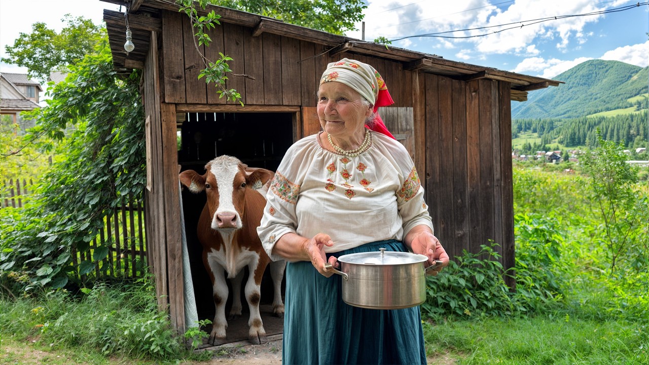 A Day in the Life of Grandma Paraska in the Carpathian Mountains