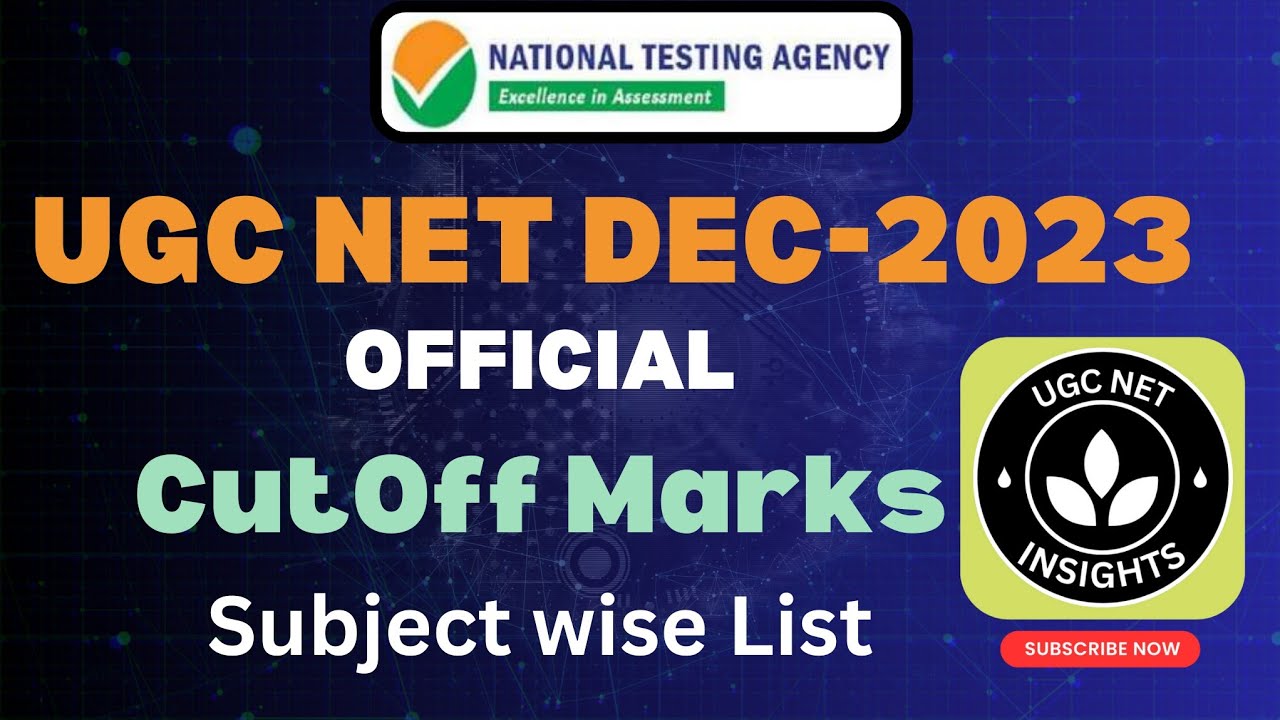 UgcNet Dec-2023 Official Cutoff Marks Subject wise List||@UGCNETinsights