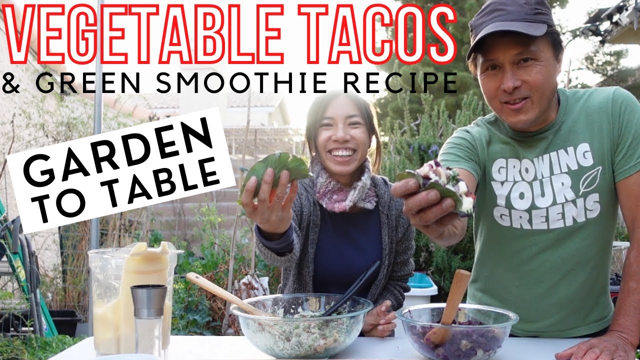 Fresh Vegetable Tacos & Green Smoothie Recipe from the Garden
