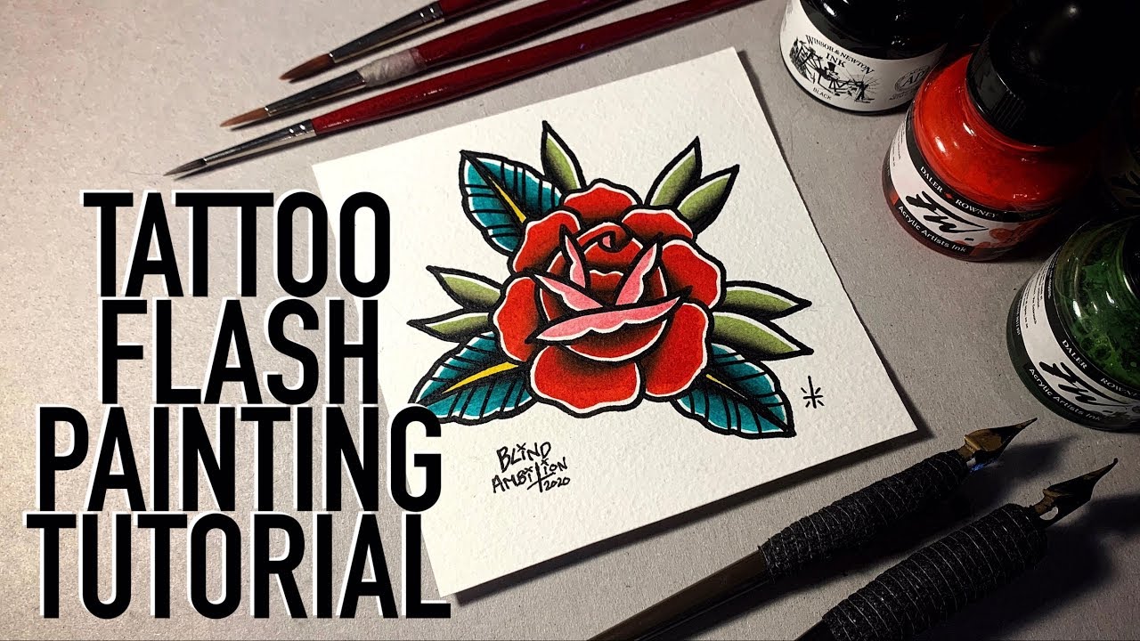 TATTOO FLASH PAINTING TUTORIAL