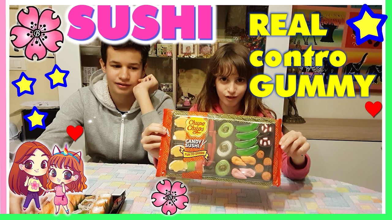 SUSHI VERO CONTRO SUSHI GUMMY!!! Sushi Challenge by Lara, Lele e Babou